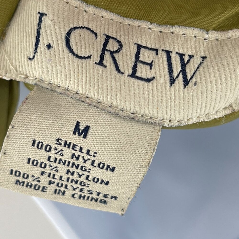 Vintage J. Crew Liner Quilted Puffer Coat Jacket Double Button Army Green - Picture 5 of 5